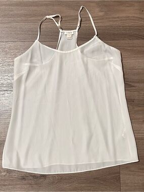 J. Crew White Satin Racerback Camisole Top Camisole Lightweight